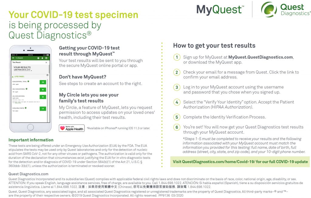 Get my COVID Test results Charter Oak Health Center